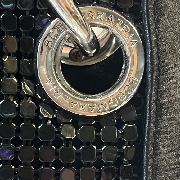 BCBGMaxAzria Shiny Sequin Envelope Clutch, Silvertone Hardware - Picture 5 of 13